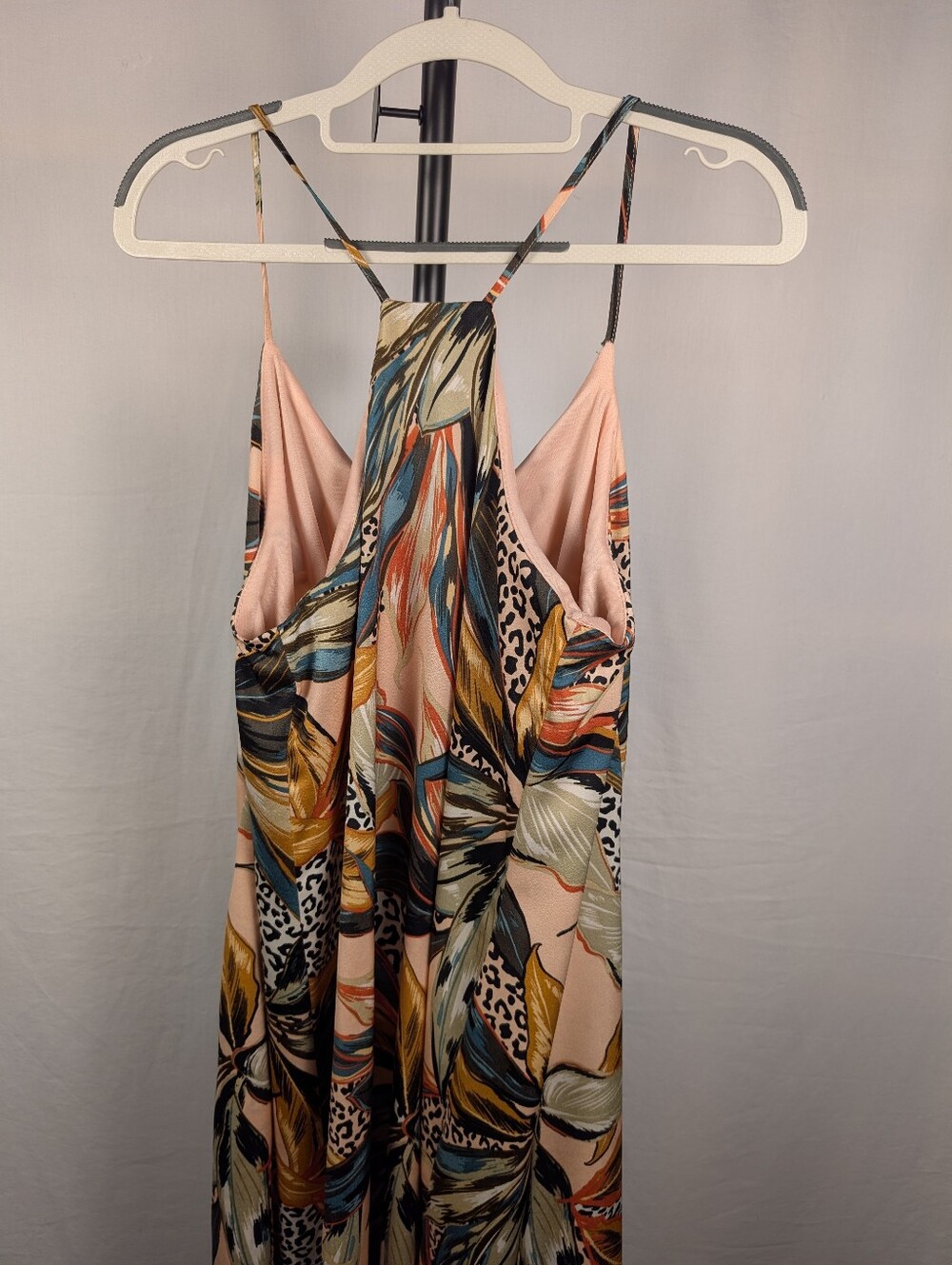 Nicole Miller Tropical Print Maxi Dress NWT Medium Halter Neck A-124 - Picture 4 of 13